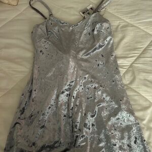 Calvin Klein Silver grey velvet dress
